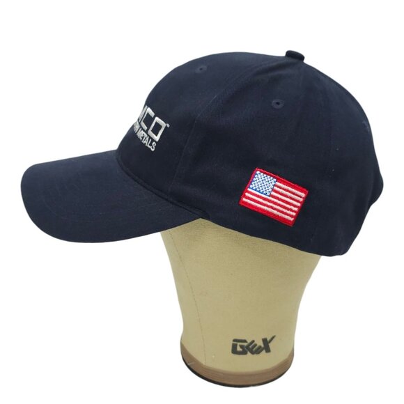 SEMCO American Flag Strapback Cap Trucker Baseball Embroidered Logo Blue Hat - Picture 9 of 14